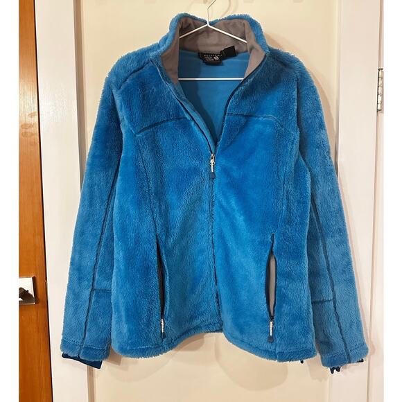 Mountain Hardwear Women's Large Blue Fuzzy Fleece Zip Up Lined EUC! - Picture 1 of 6